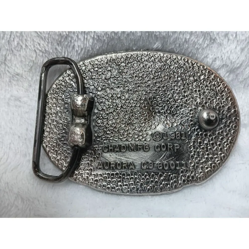 Vintage 1981 Colorado Belt Buckle CHADMFG Corp Aurora Western Cowboy Accessory